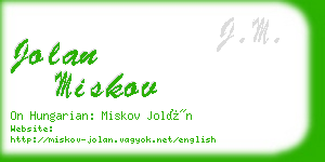 jolan miskov business card